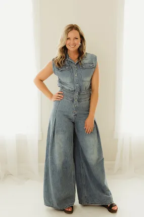 Denim Button Jumpsuit