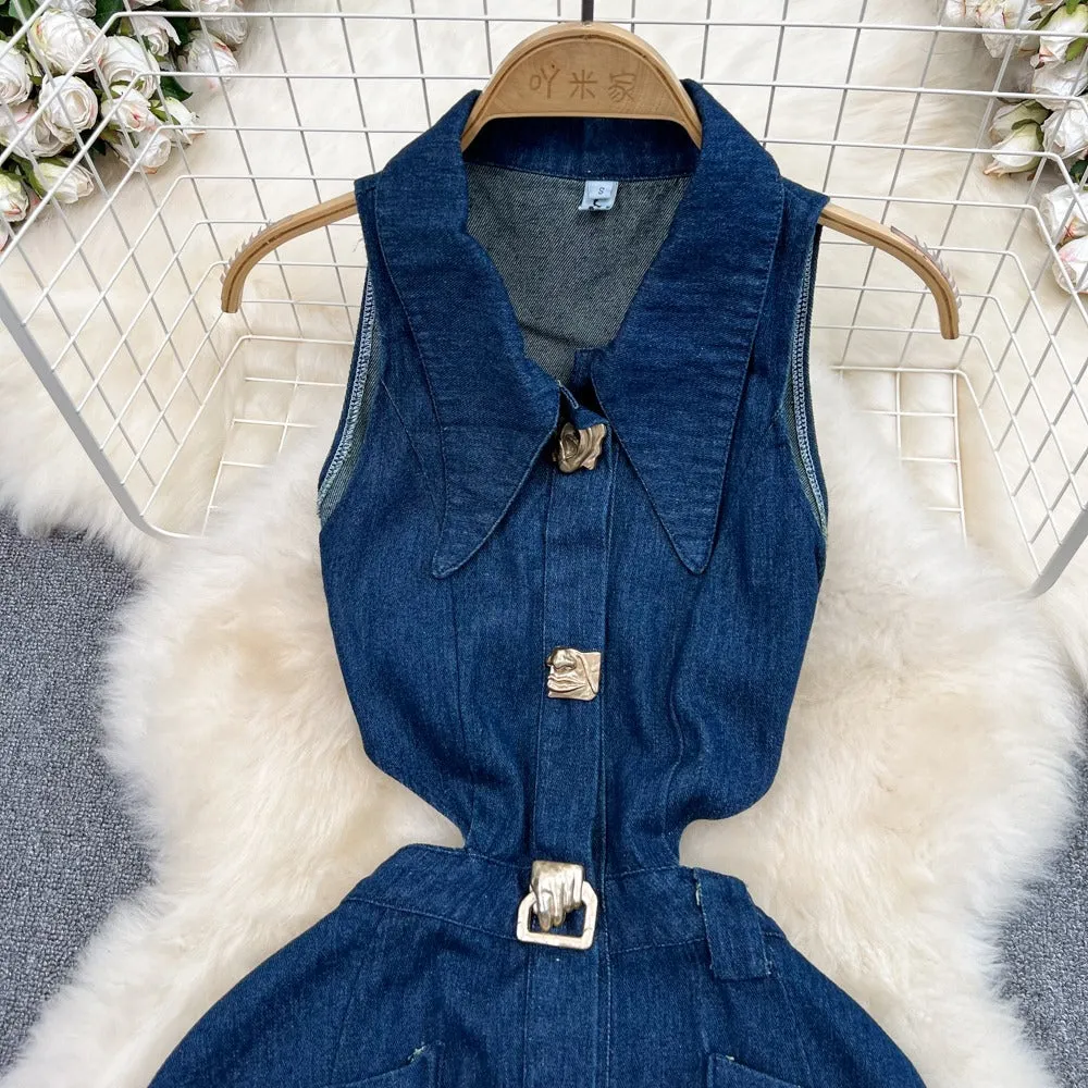 Denim Delight Open Waist Dress