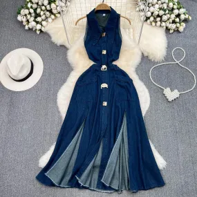 Denim Delight Open Waist Dress