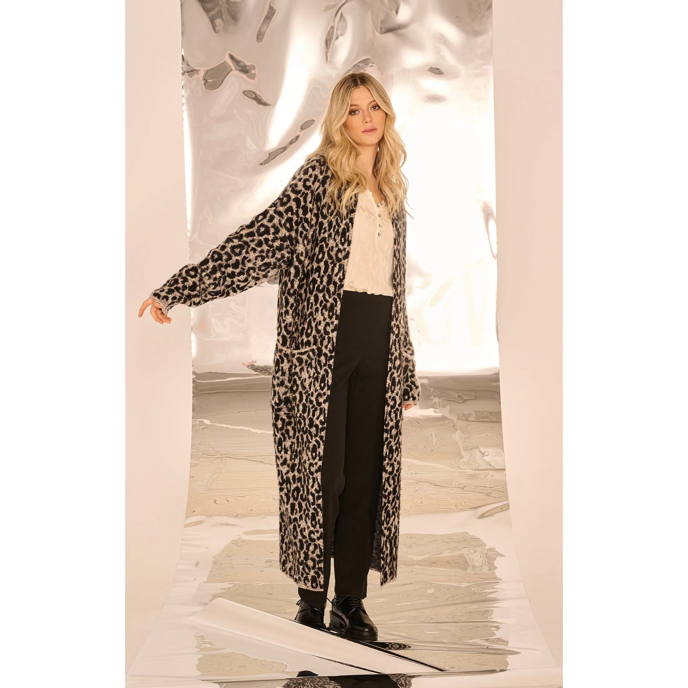 Dex Black Tape Longline Open Cardigan