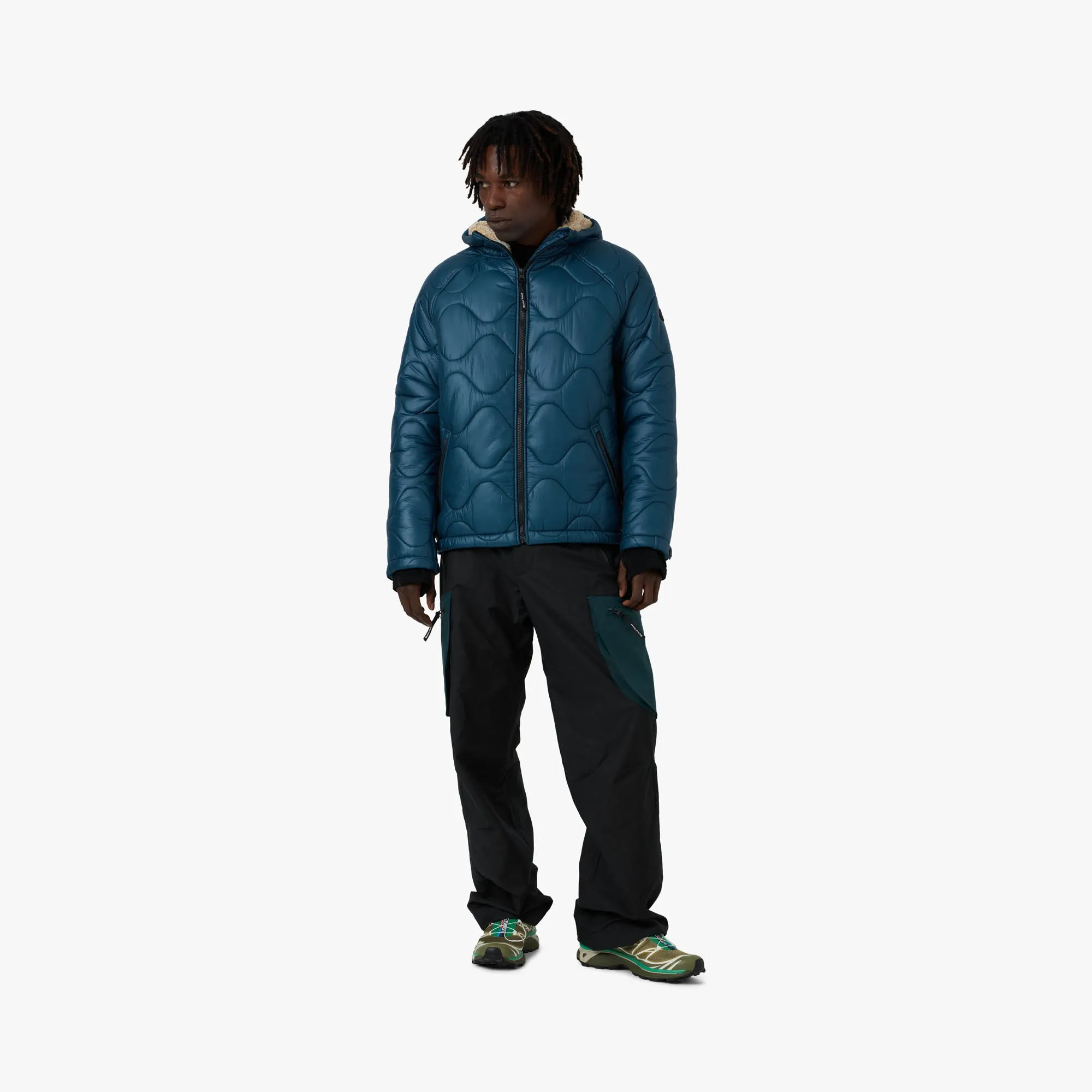 District Vision Quilted Fleece Lined Hooded Jacket / Dusk