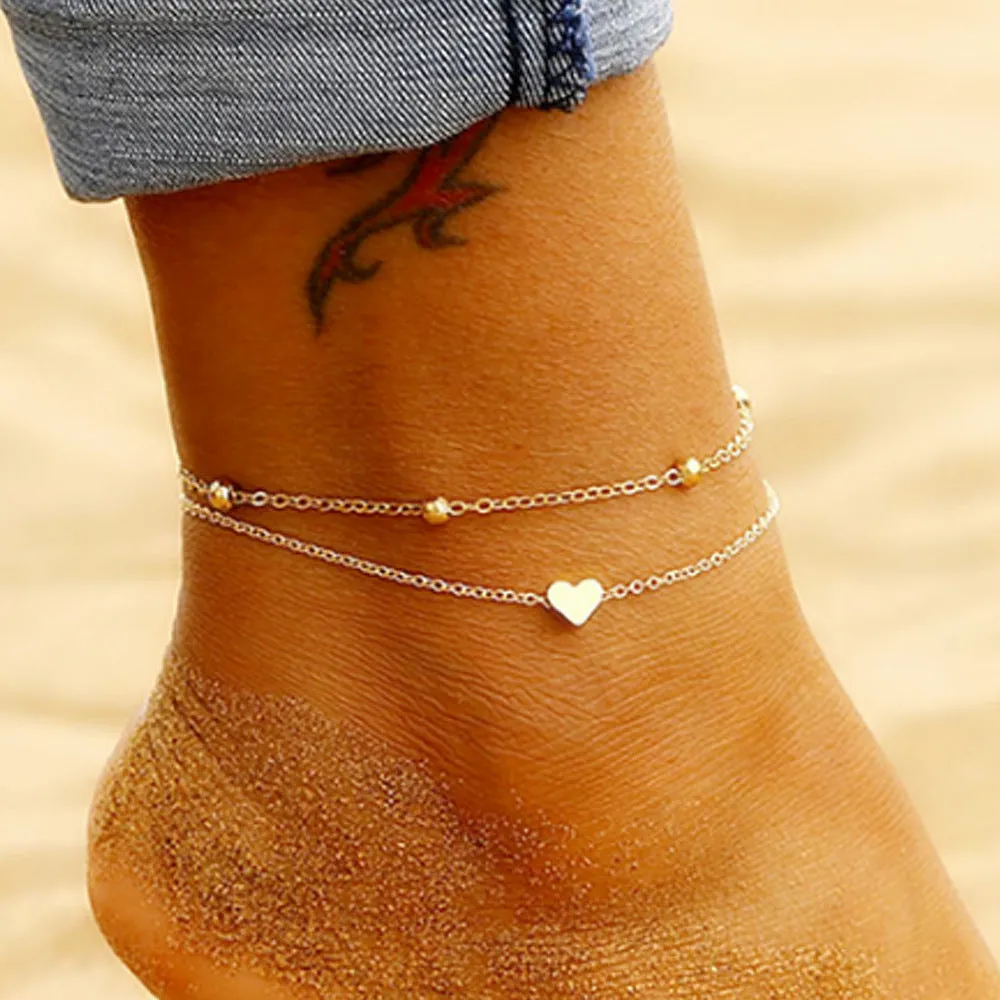 Double-layer love anklet