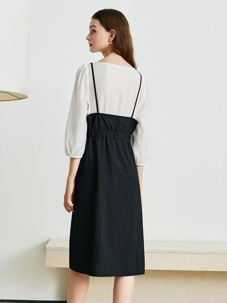 Double-Layer Patchwork Dress