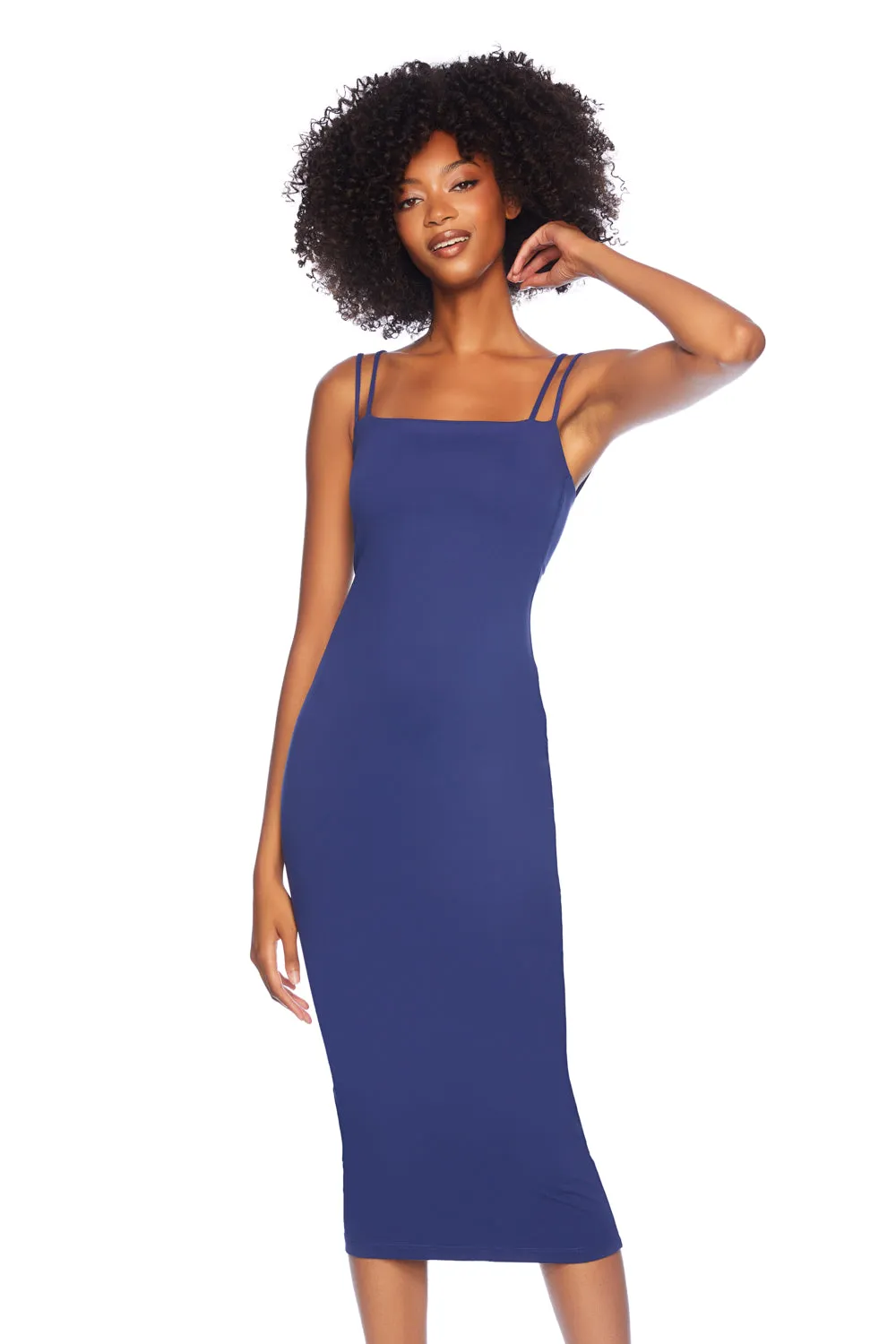 double string midi dress