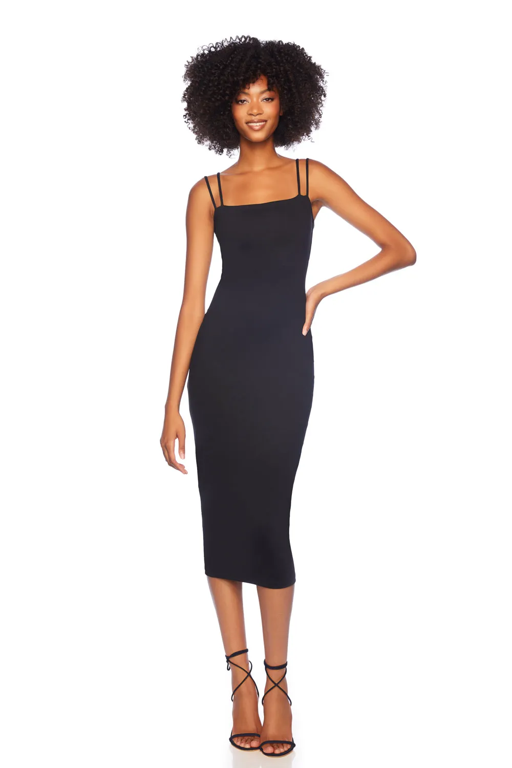 double string midi dress