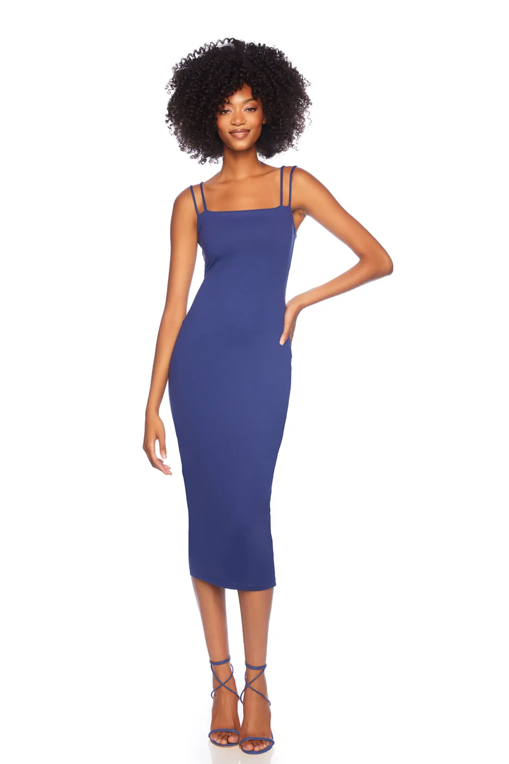 double string midi dress