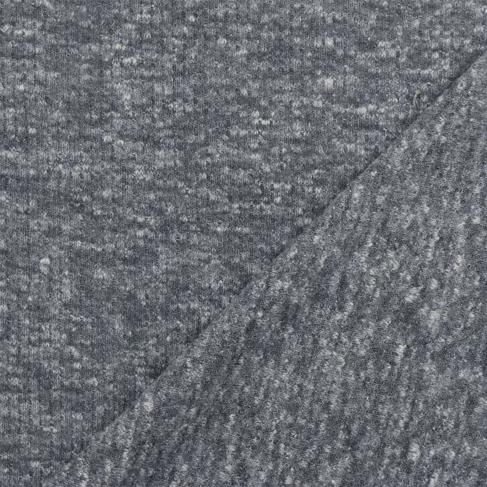 Dusty Blue-White Texture Cotton-Polyester Thermal Knit Fabric
