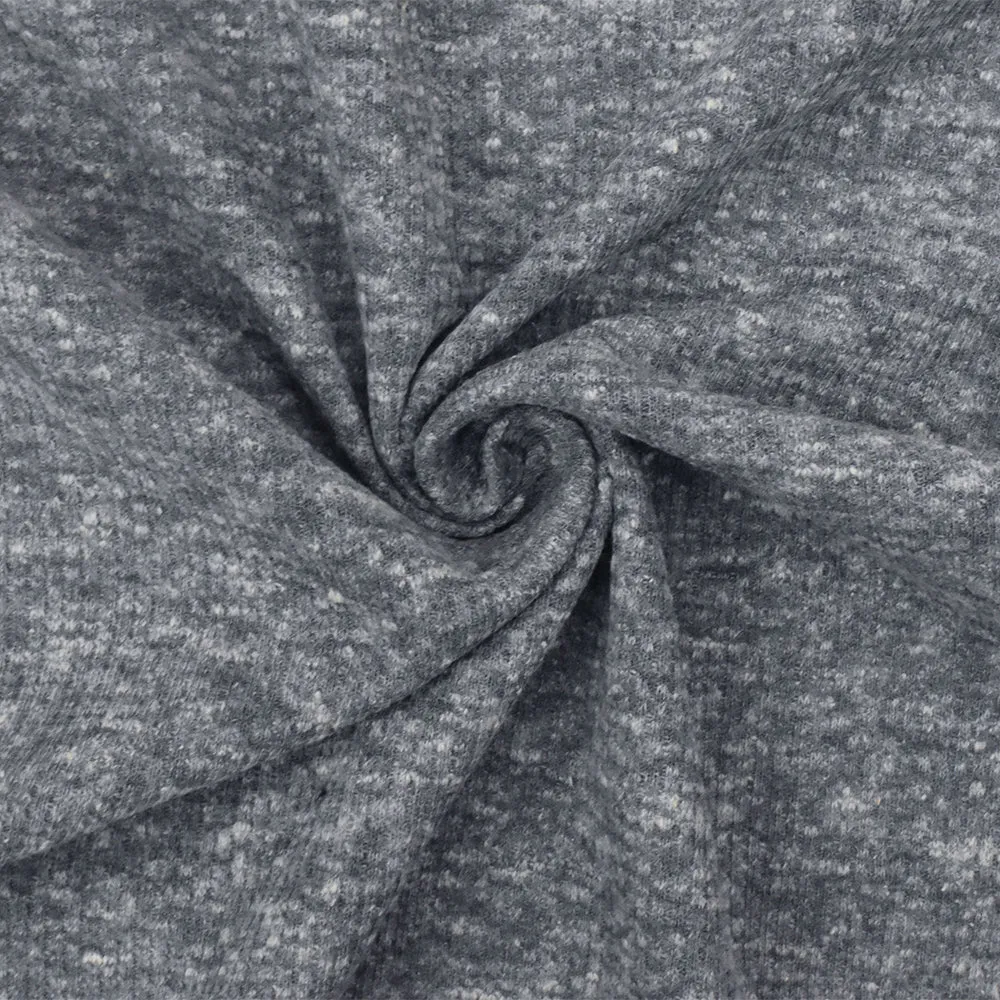 Dusty Blue-White Texture Cotton-Polyester Thermal Knit Fabric