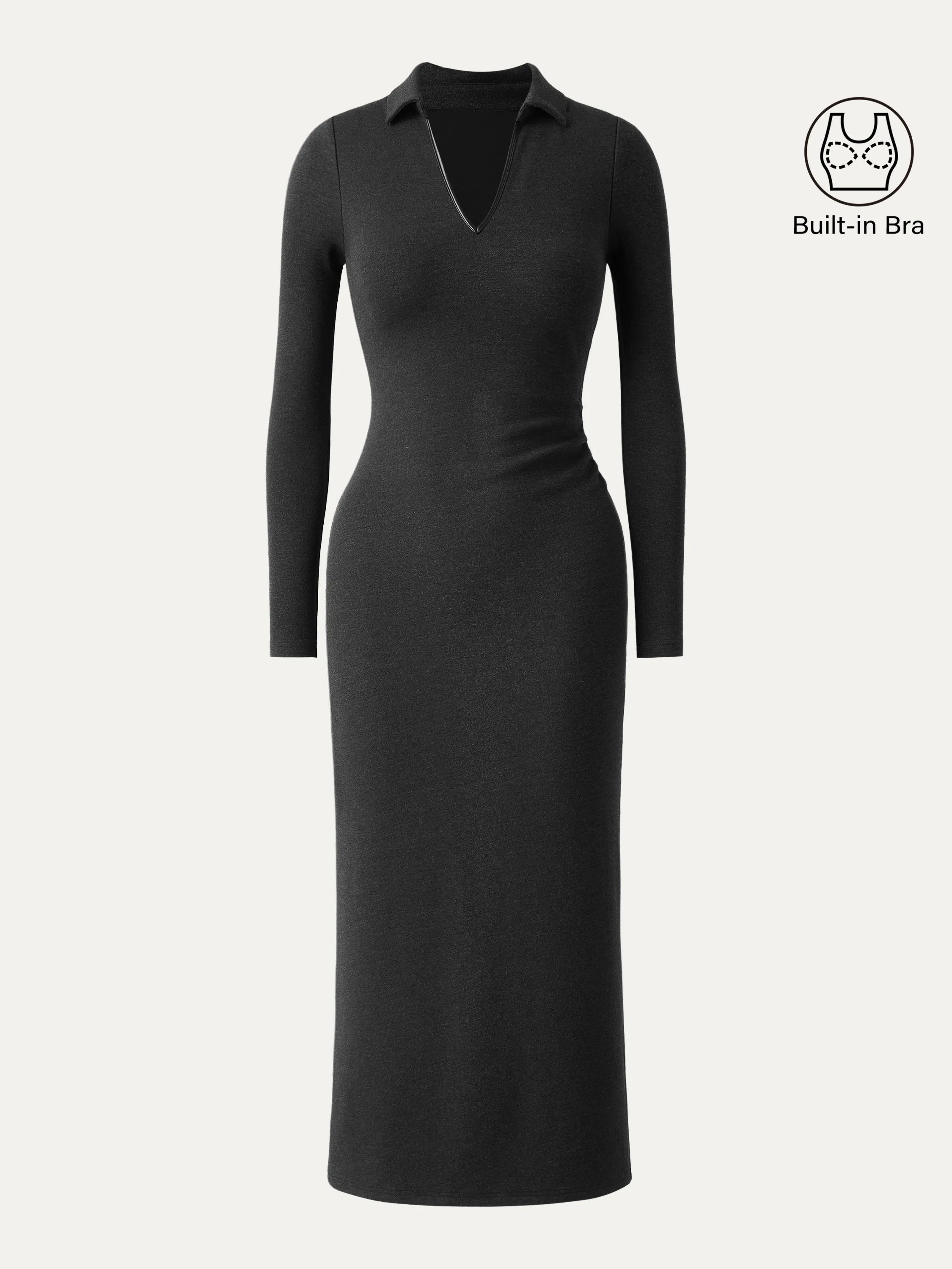 Eco-Leather Trimmed Brami Midi Dress