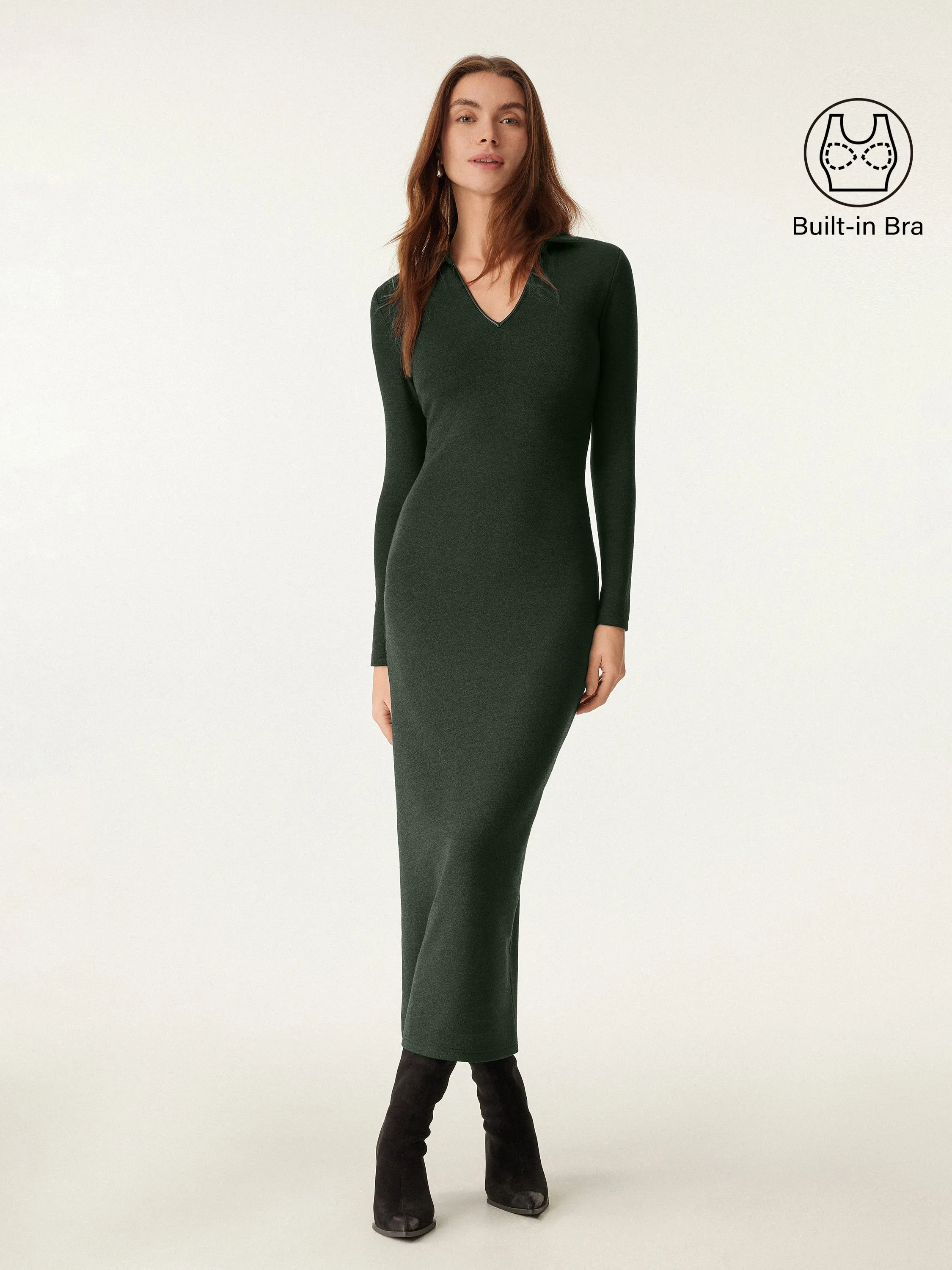 Eco-Leather Trimmed Brami Midi Dress