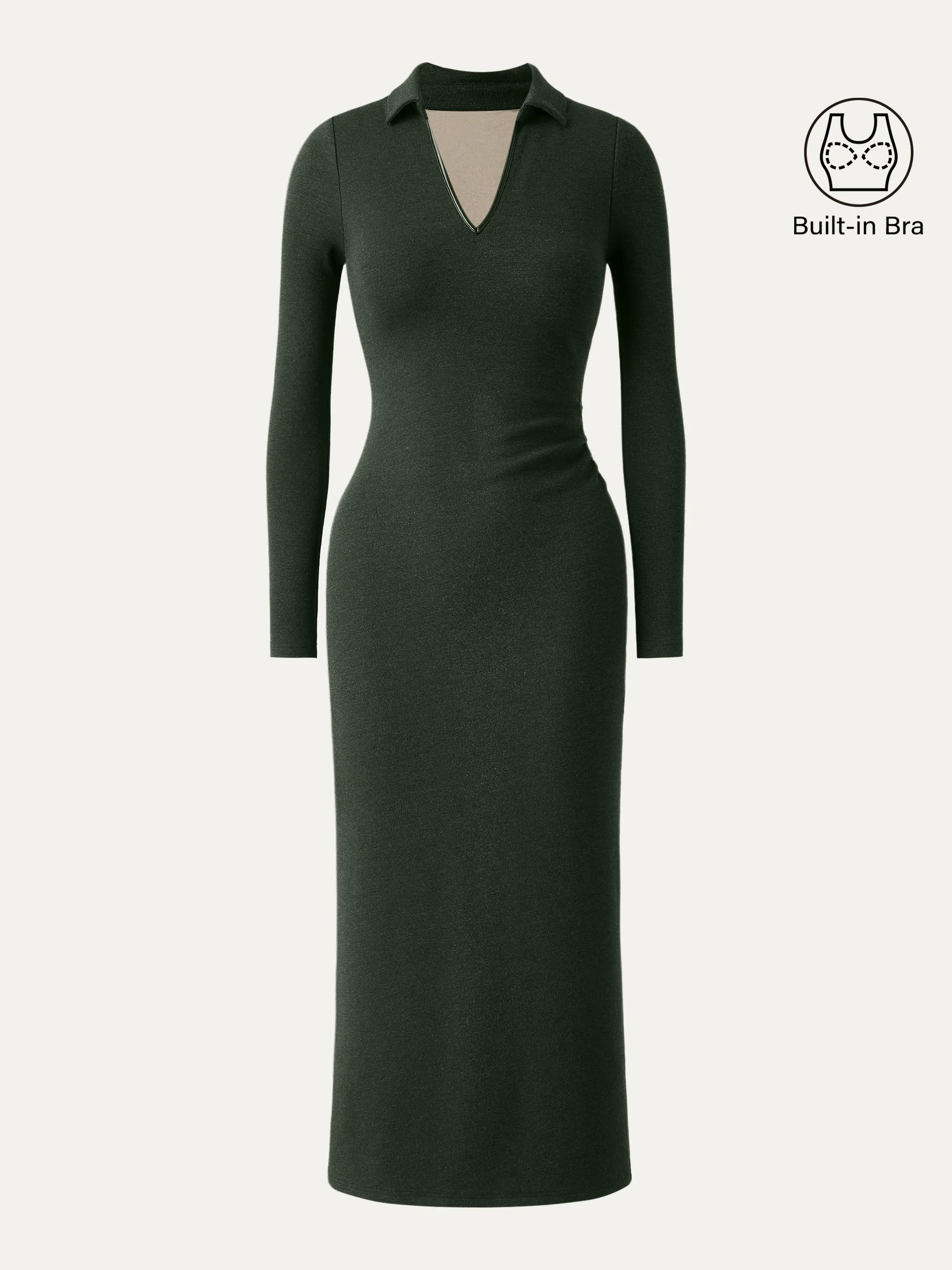 Eco-Leather Trimmed Brami Midi Dress