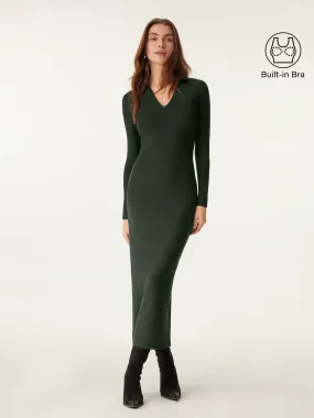 Eco-Leather Trimmed Brami Midi Dress