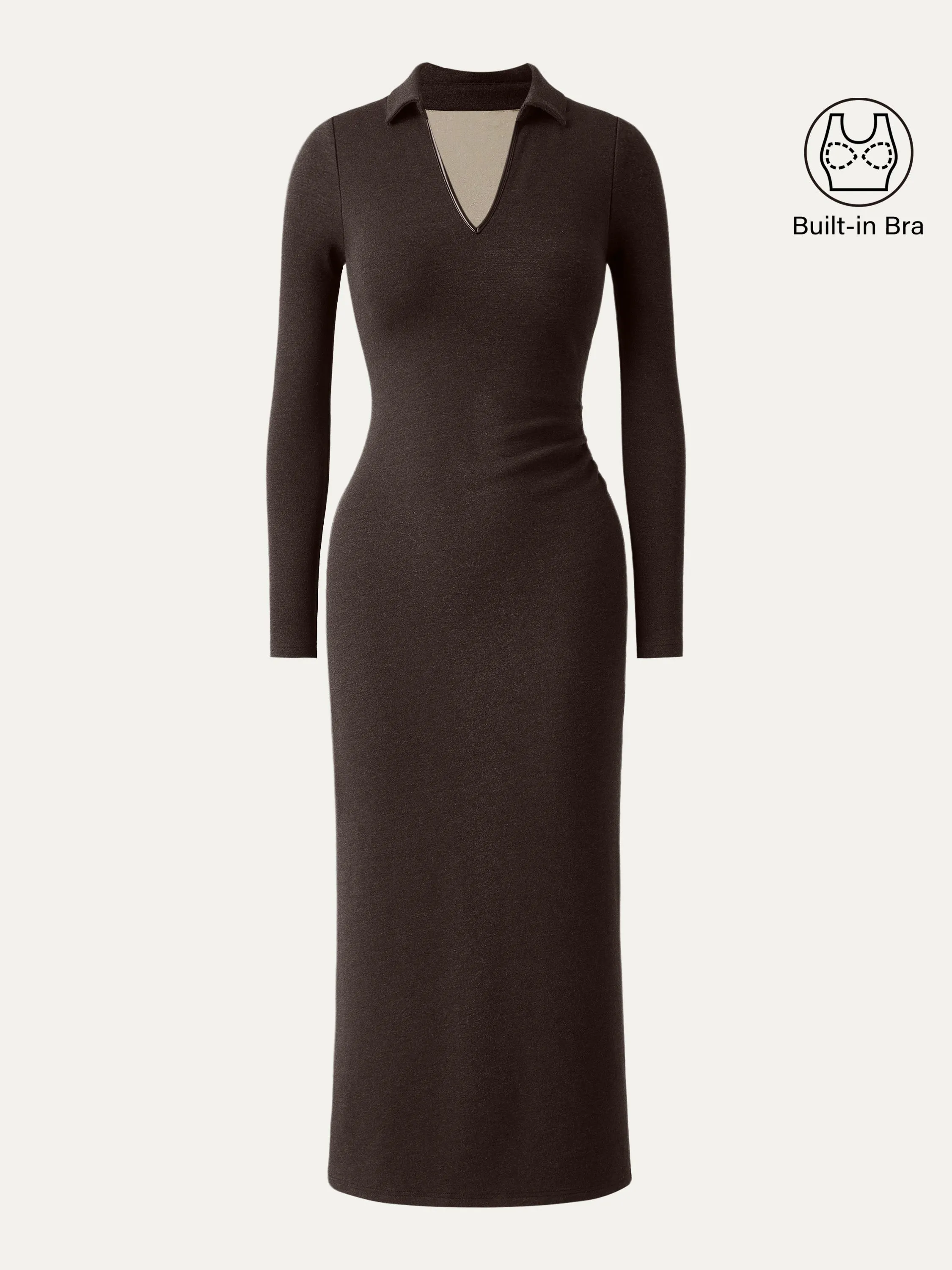 Eco-Leather Trimmed Brami Midi Dress