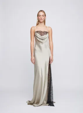ELENA DRESS (TAUPE W/BLACK LACE)