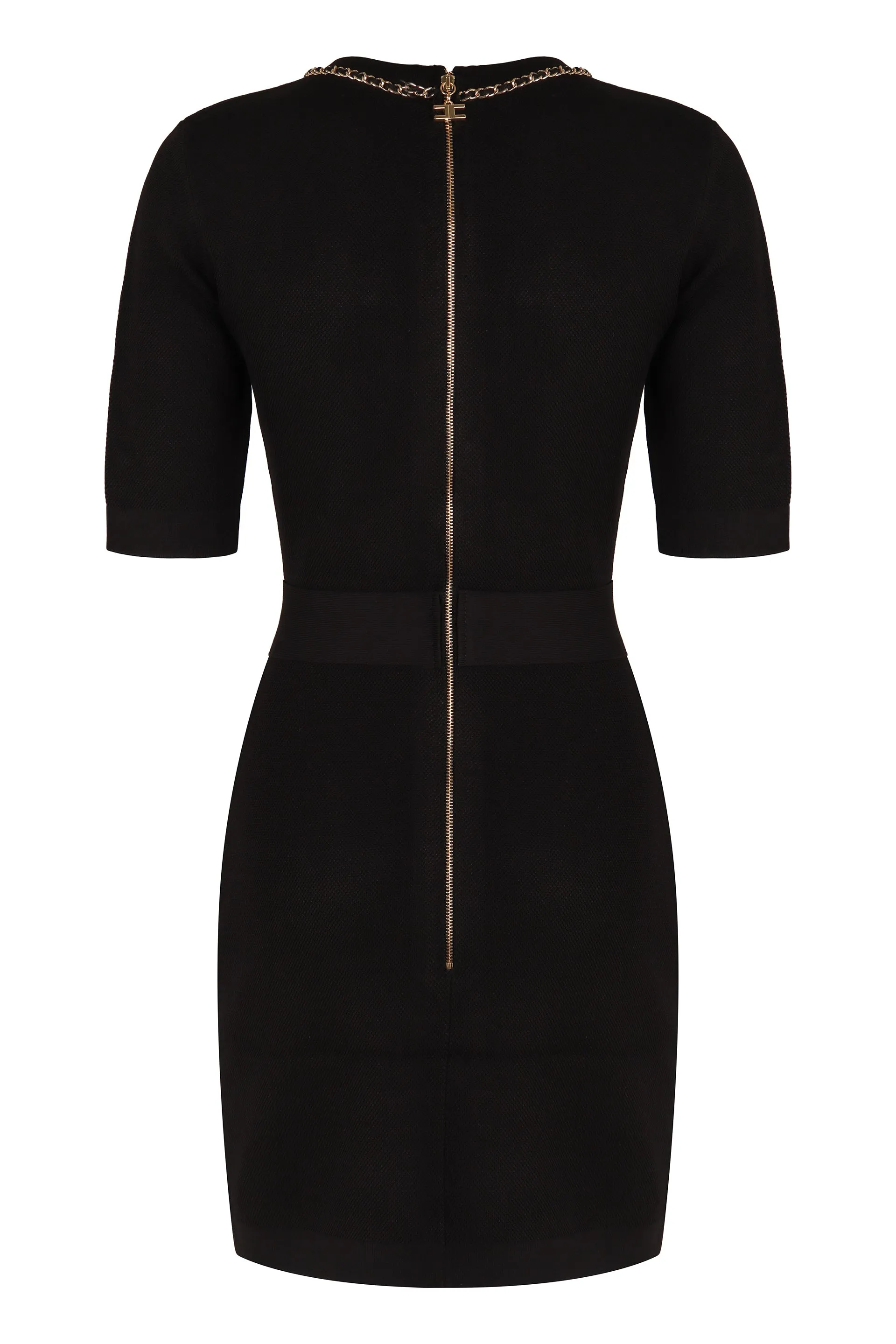 ELISABETTA FRANCHI Embellished Button Slim Fit Dress
