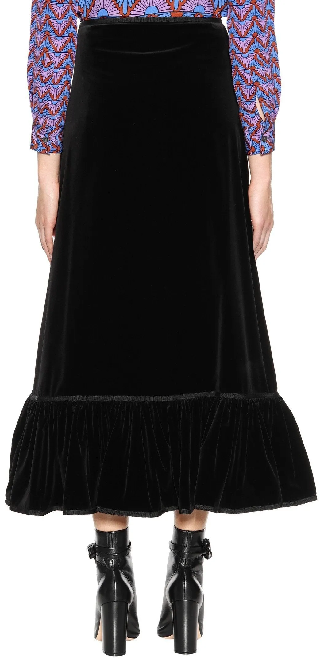 Embellished Velvet Skirt