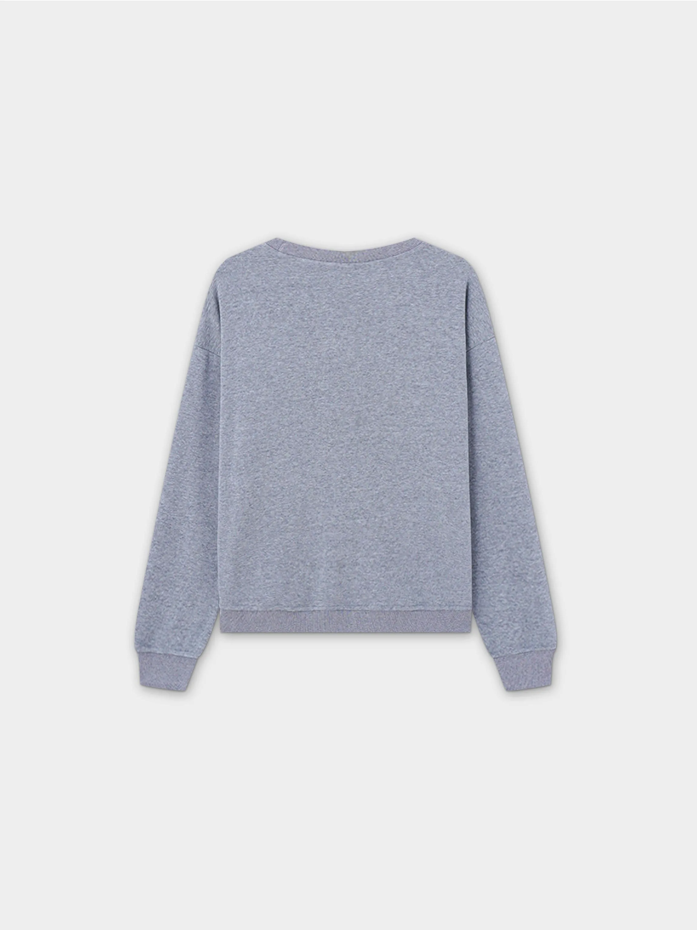Embroidered Sweatshirt-Heathered Grey Crest