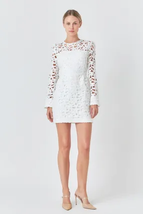 Endless Rose - Eyelet Structured Mini Dress