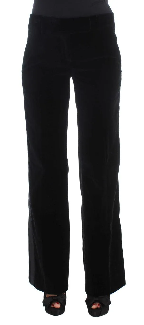 Ermanno Scervino Elegant Black Wide Leg Silk Blend Pants