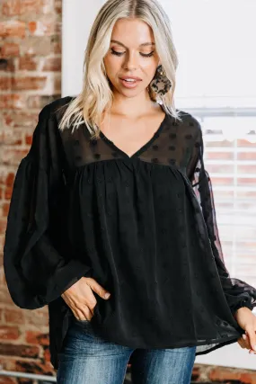 Eternal Beauty Black Swiss Dot Top