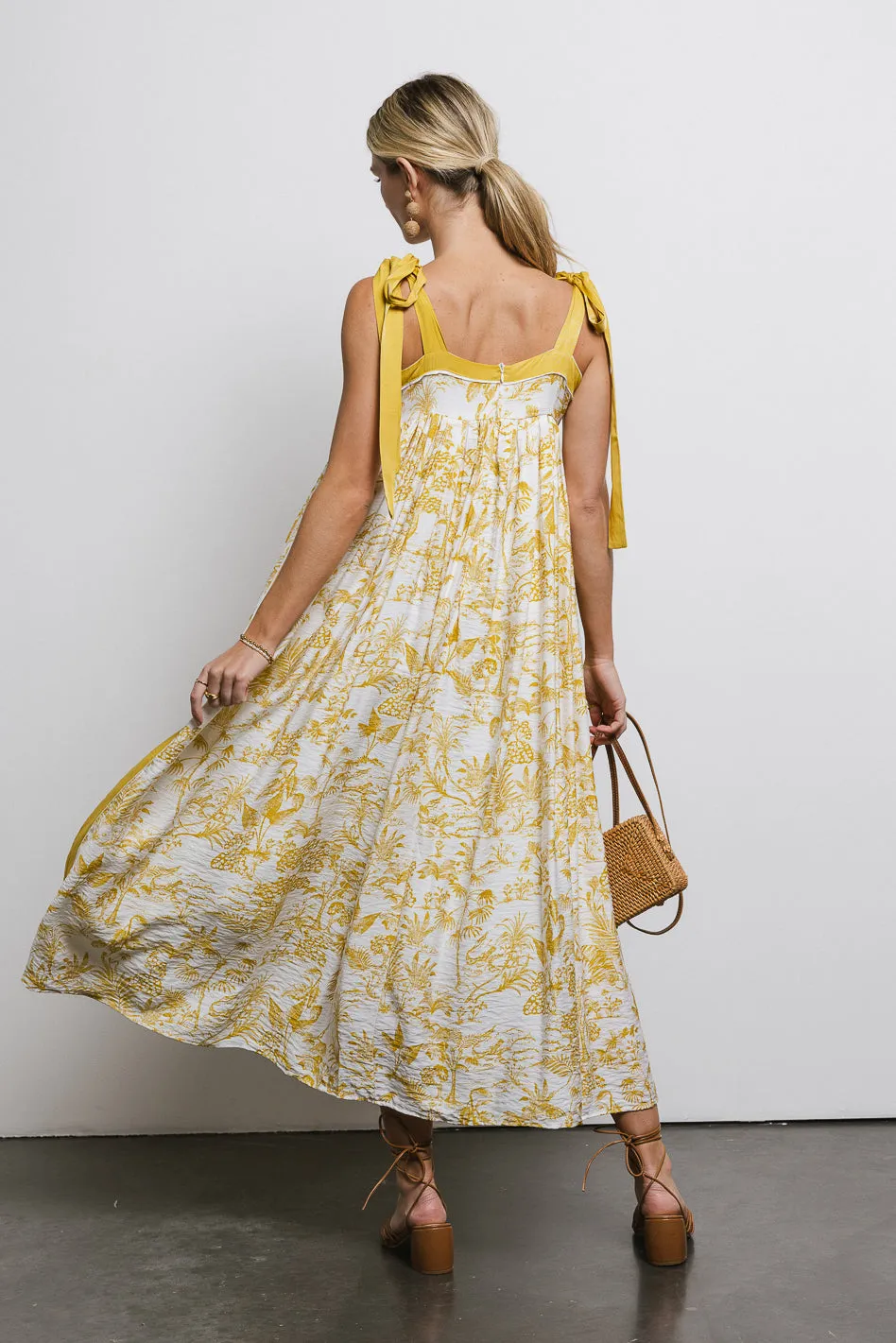 Eva Floral Dress in Mustard - FINAL SALE