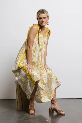 Eva Floral Dress in Mustard - FINAL SALE
