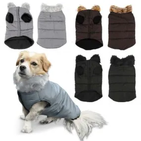 Faux Fur Collar Pet Extra Extra Large Jacket - 70cm