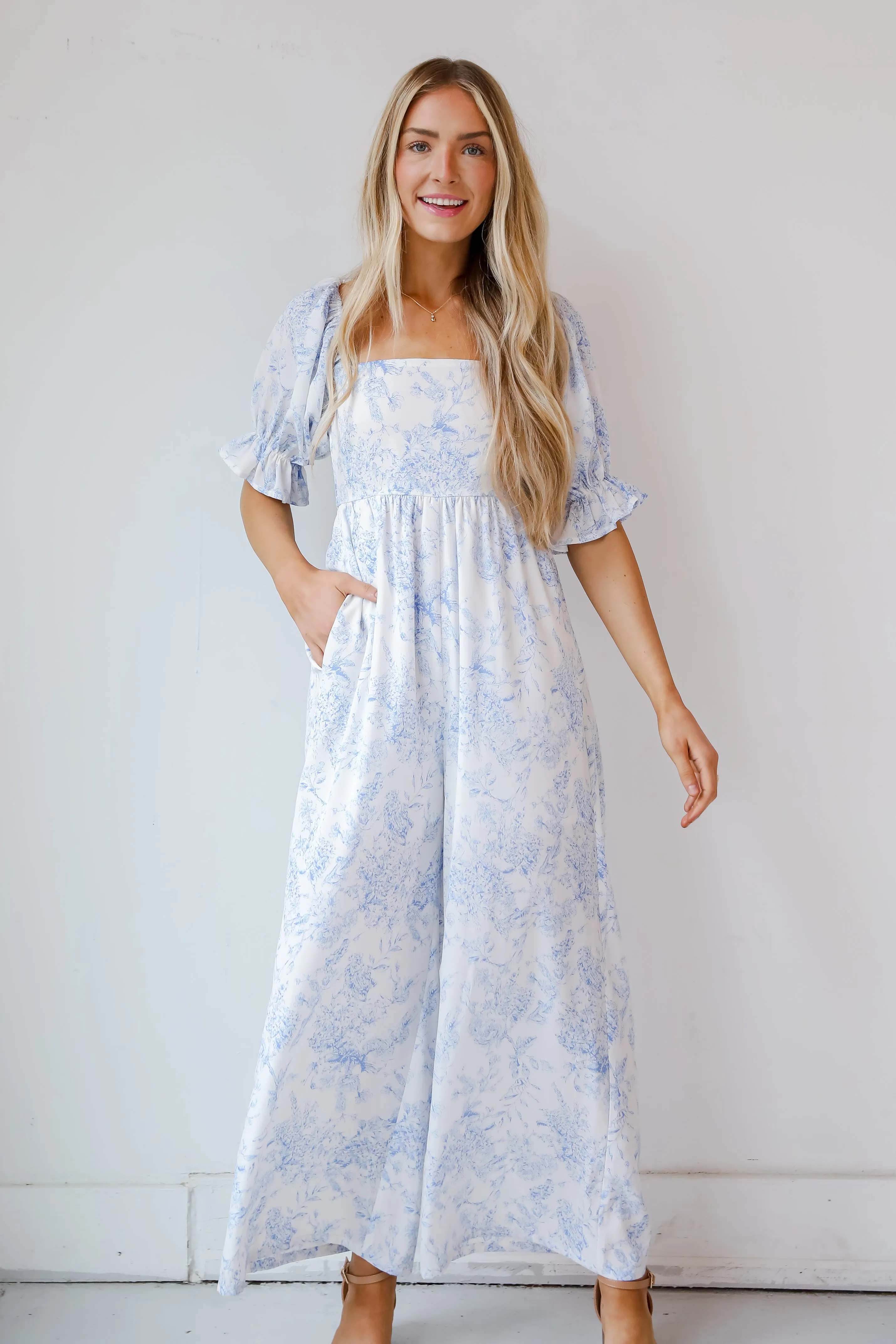 FINAL SALE - Delicate Wonder White Floral Jumpsuit
