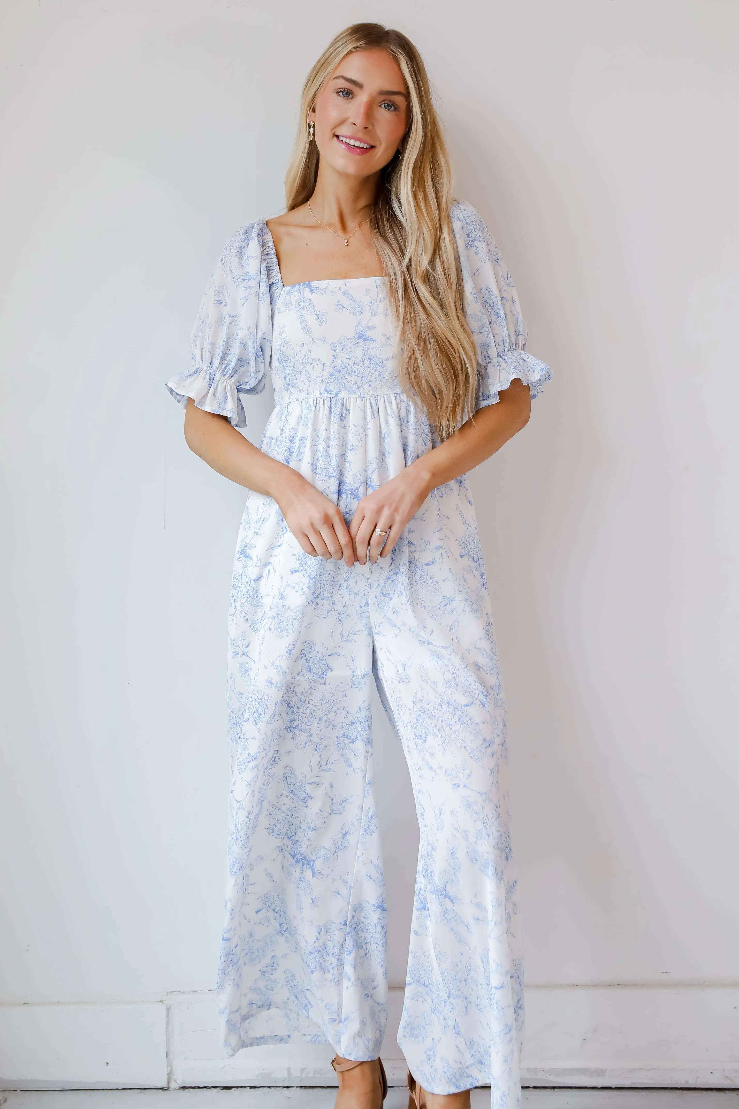 FINAL SALE - Delicate Wonder White Floral Jumpsuit