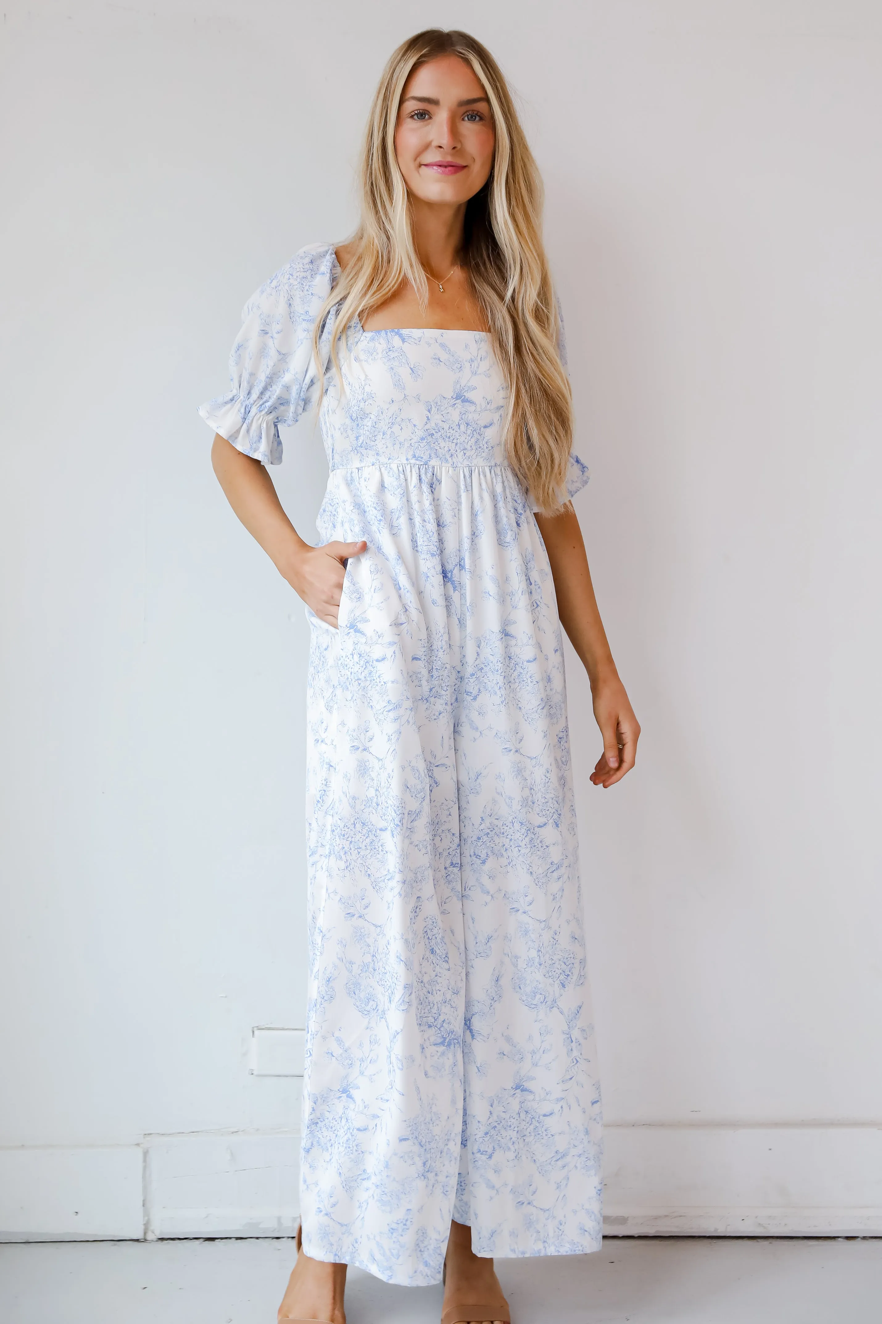 FINAL SALE - Delicate Wonder White Floral Jumpsuit
