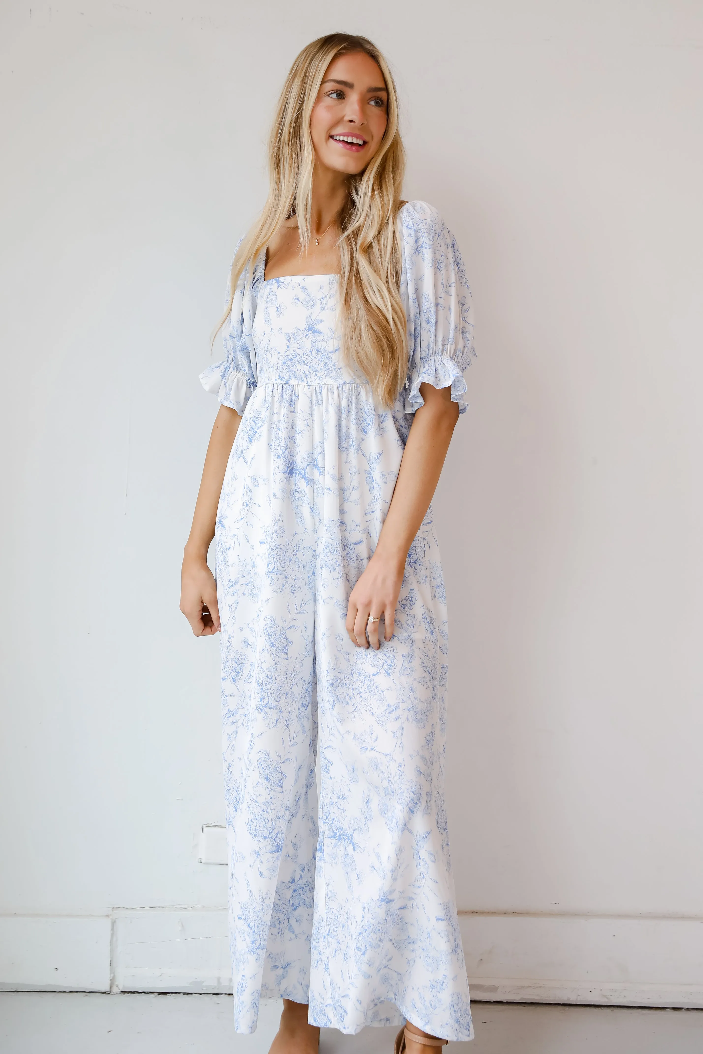 FINAL SALE - Delicate Wonder White Floral Jumpsuit