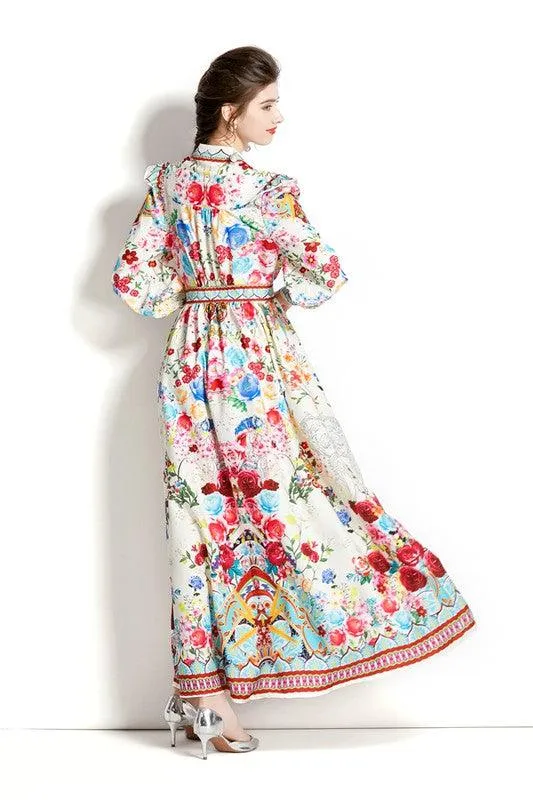 Floral Vintage Long Maxi Dress