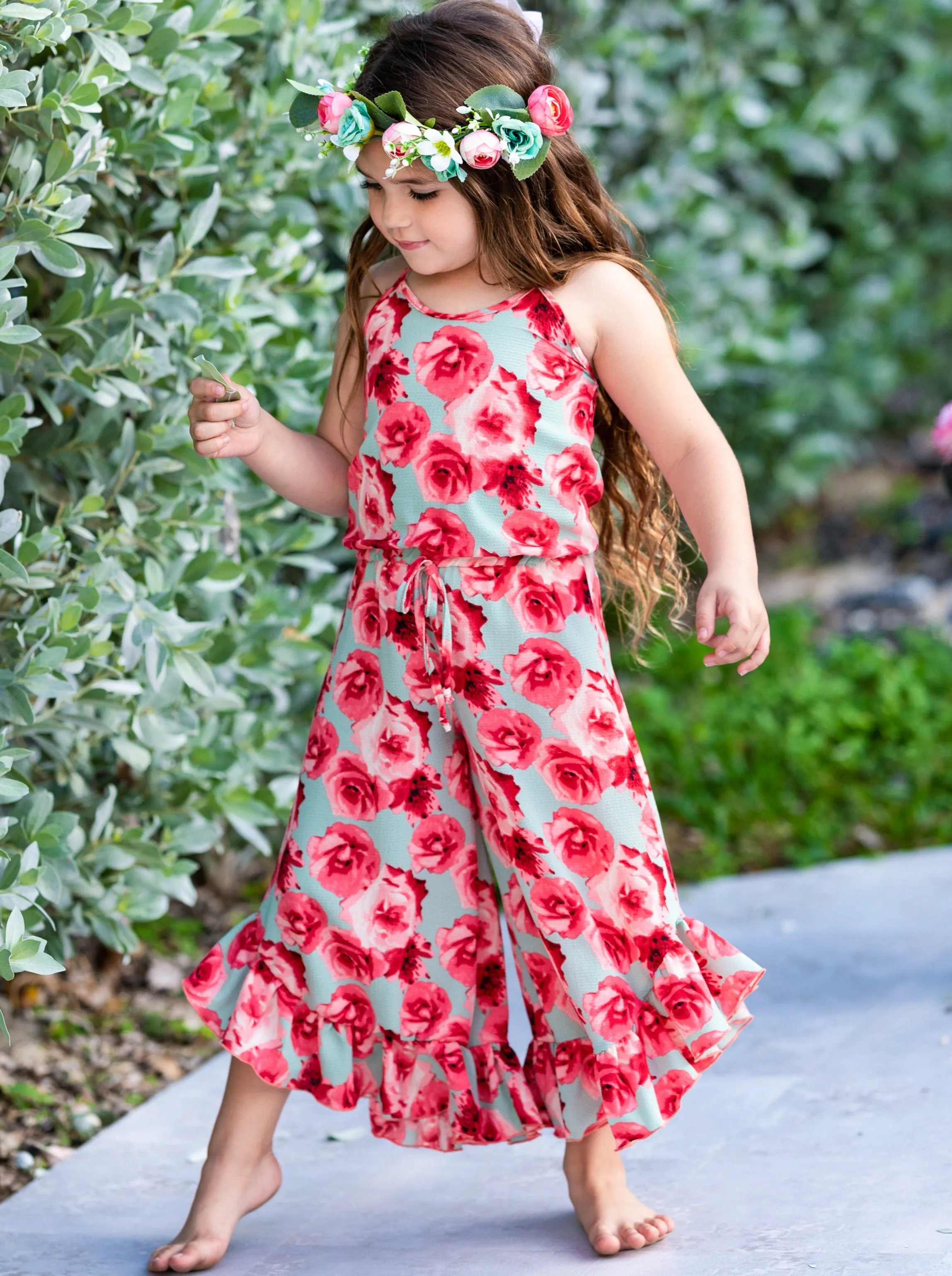 Flowers Are Forever Ruffle Hem Jumpsuit
