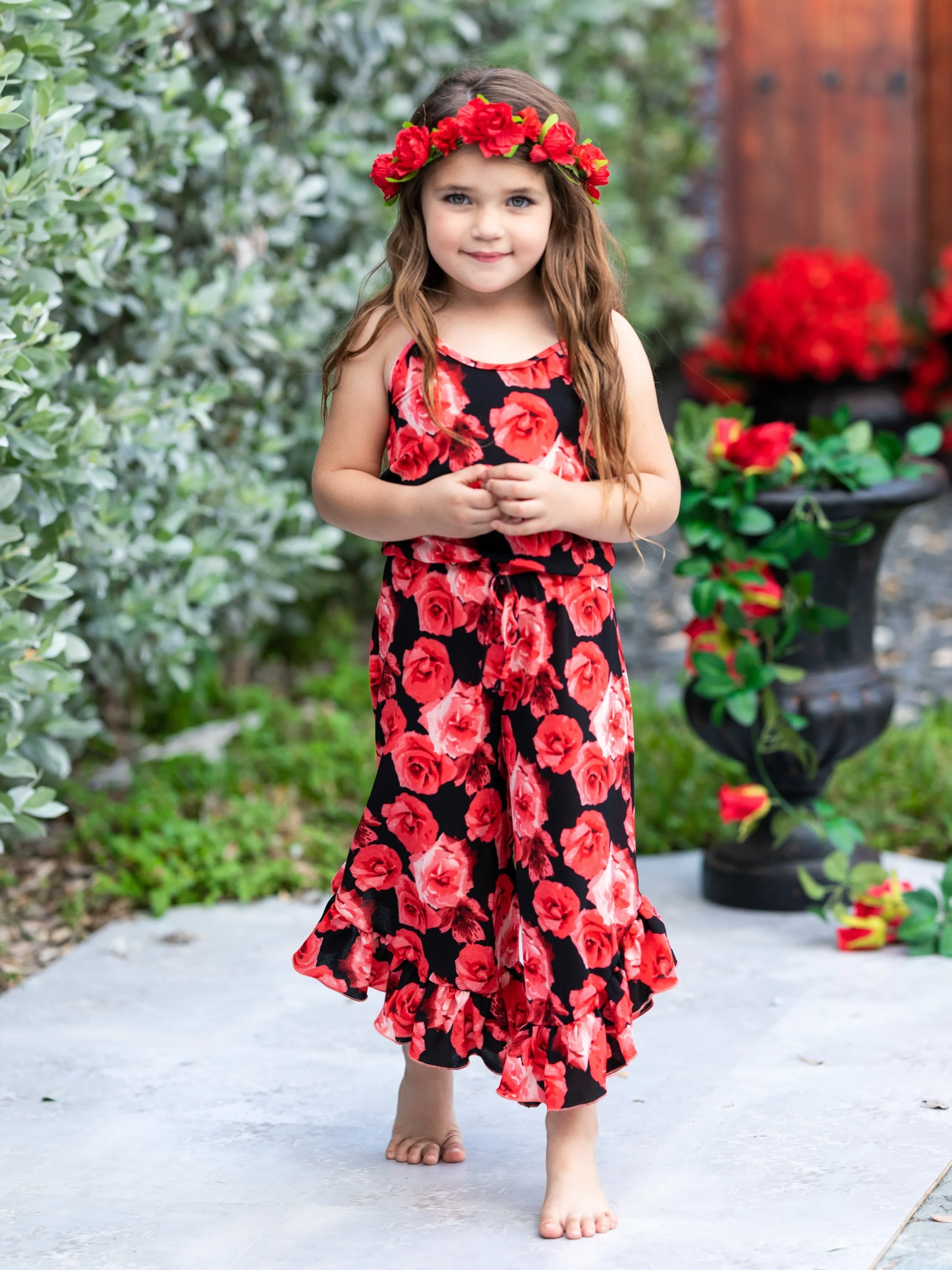 Flowers Are Forever Ruffle Hem Jumpsuit