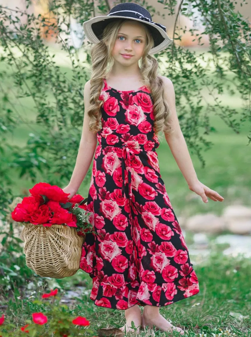 Flowers Are Forever Ruffle Hem Jumpsuit