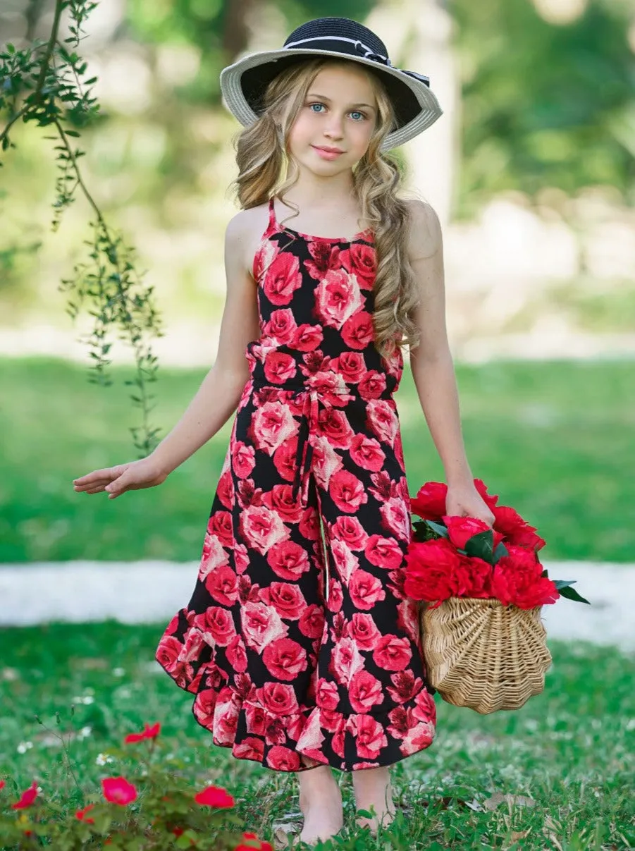 Flowers Are Forever Ruffle Hem Jumpsuit