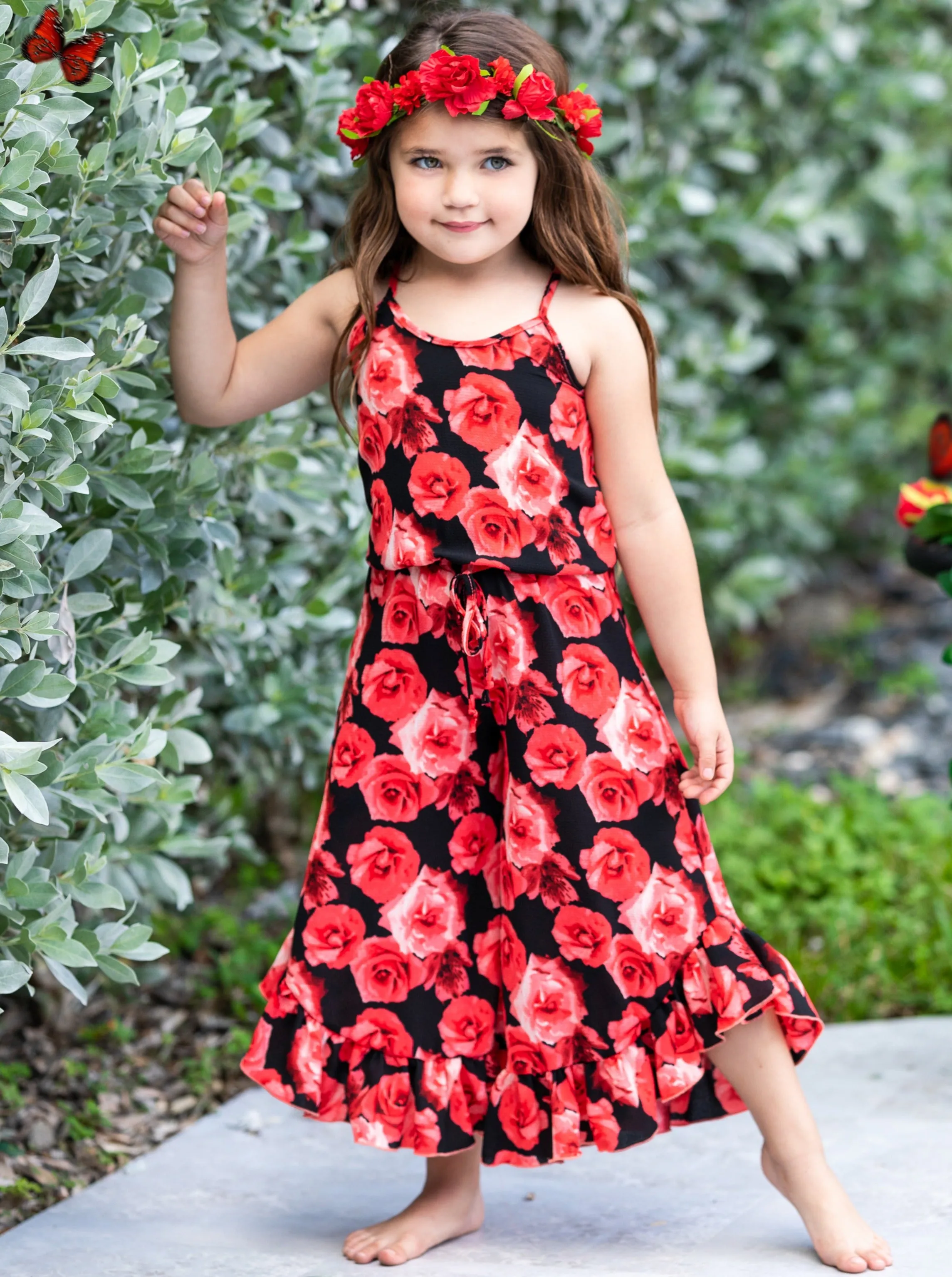 Flowers Are Forever Ruffle Hem Jumpsuit