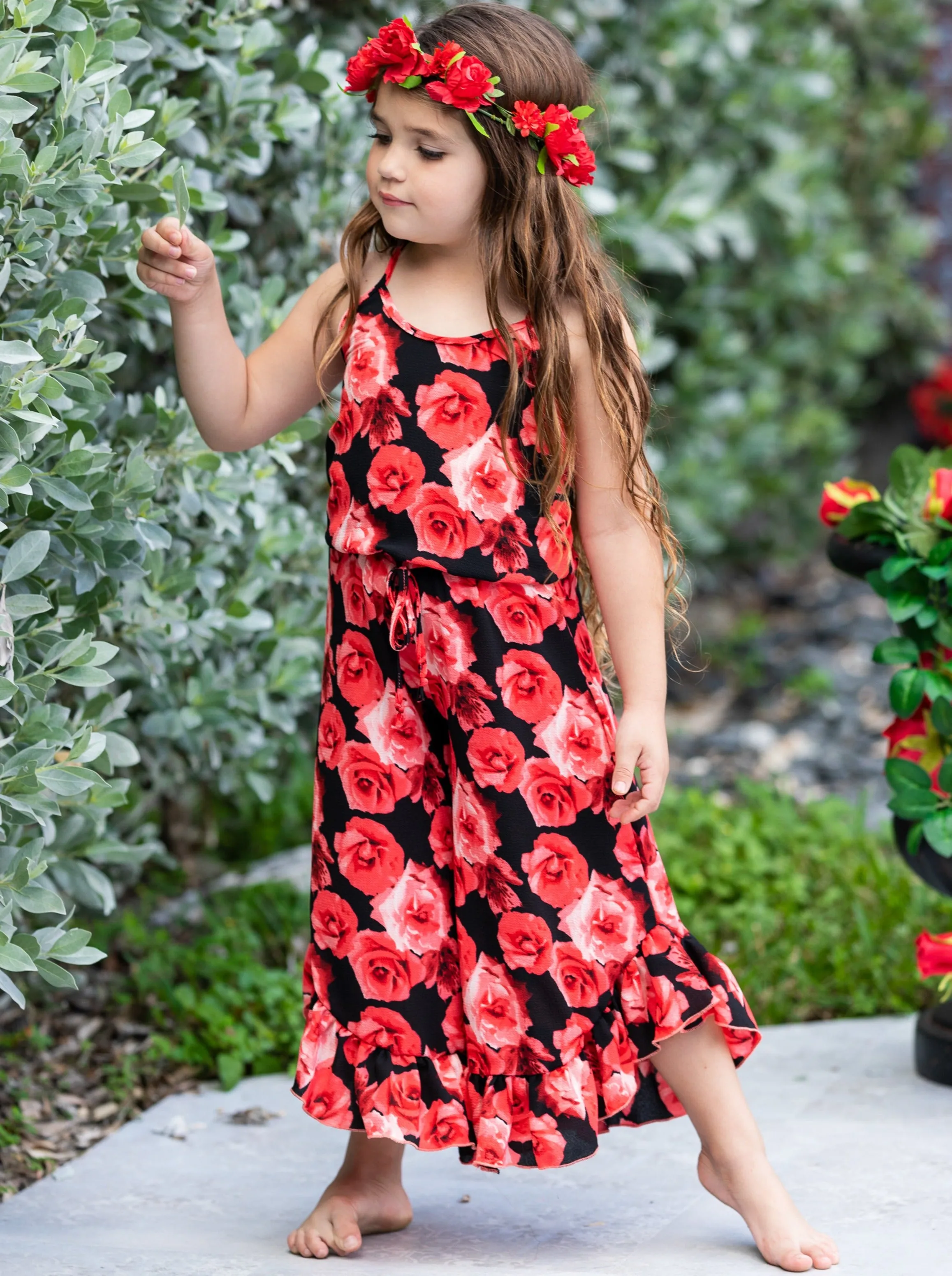Flowers Are Forever Ruffle Hem Jumpsuit