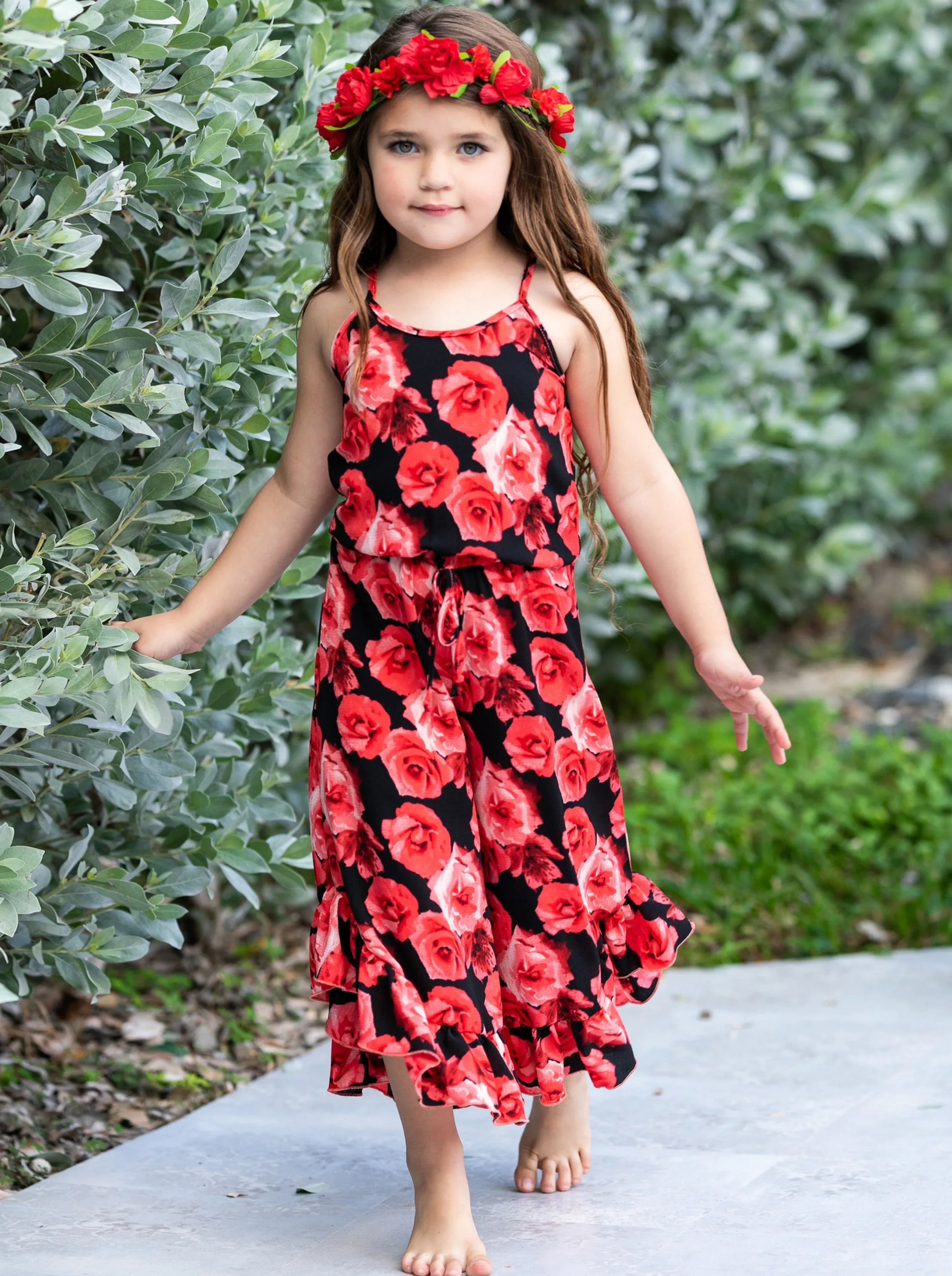 Flowers Are Forever Ruffle Hem Jumpsuit