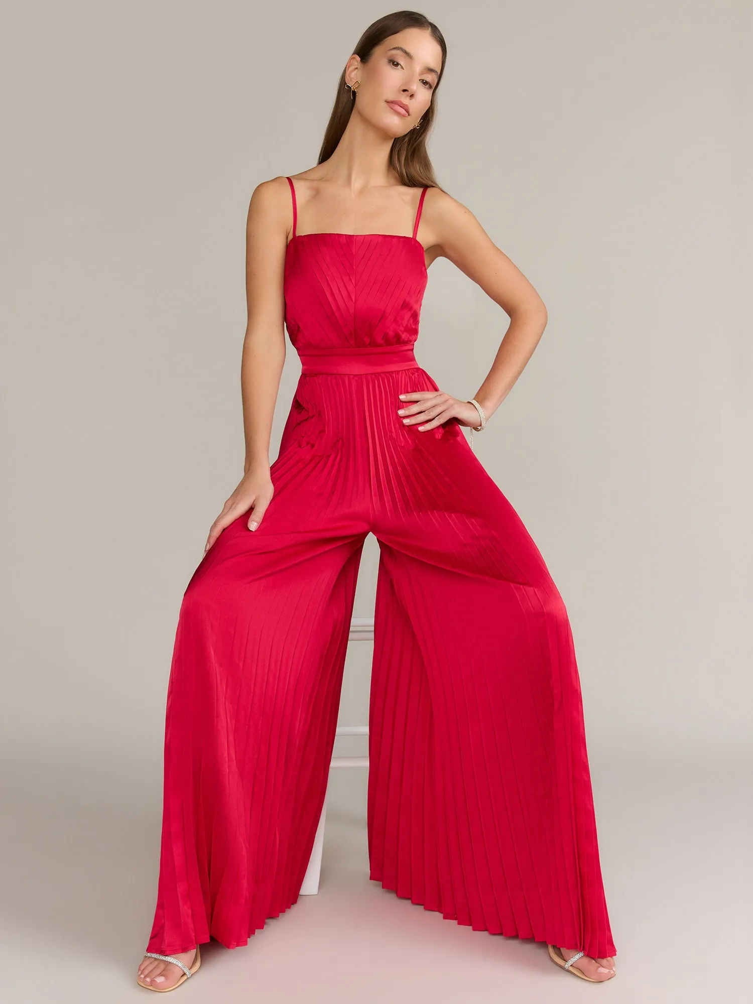 Flying Tomato Sleeveless Pleated Wide Leg Jumpsuit - Brands We Love