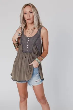Friday Feelings Babydoll Top - Charcoal