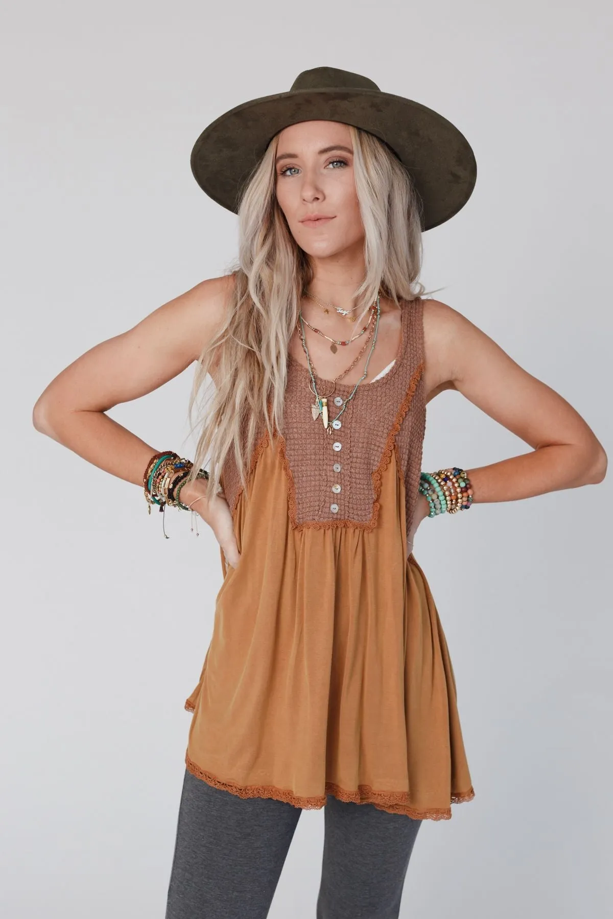 Friday Feelings Babydoll Top - Mocha