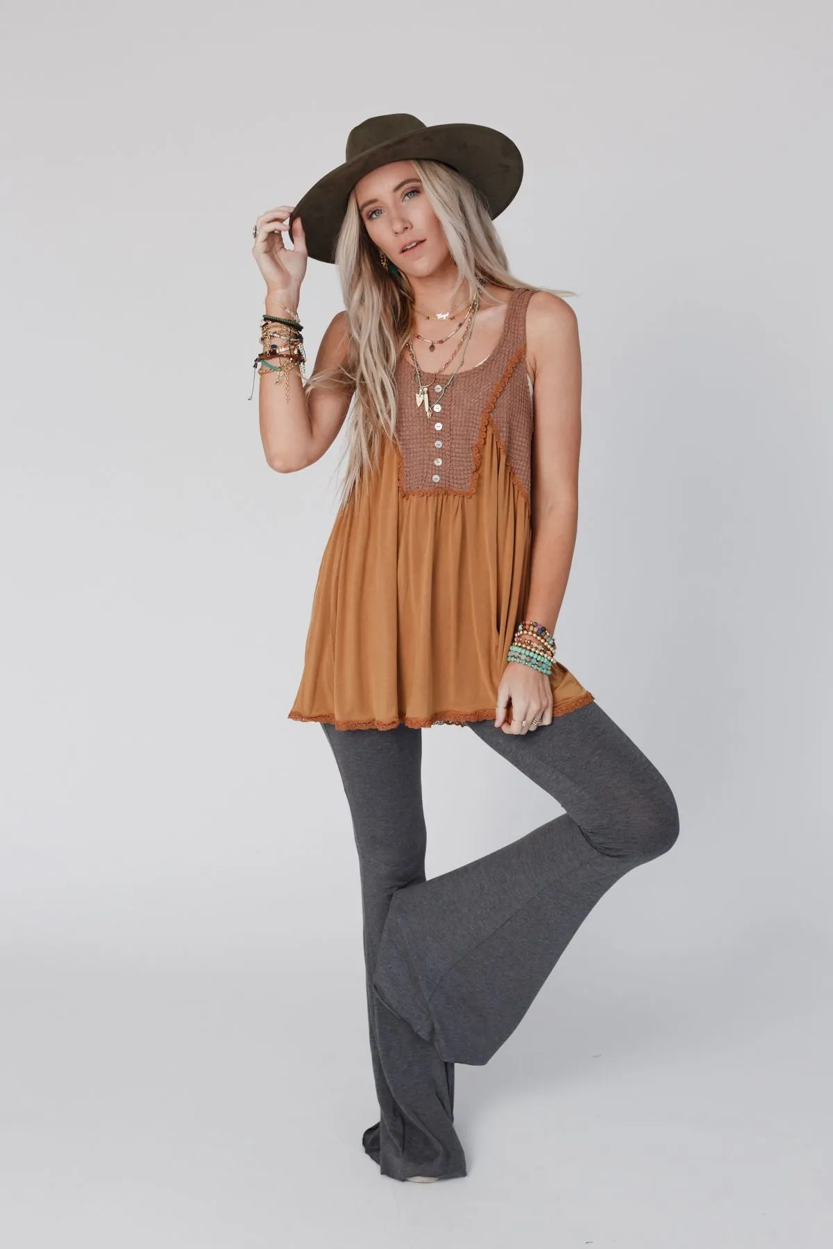 Friday Feelings Babydoll Top - Mocha