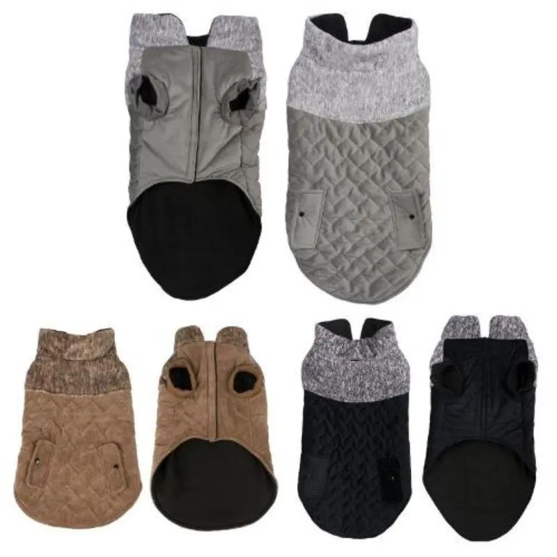 Fur Look Filled 2 Tone Pet Jacket - 80cm