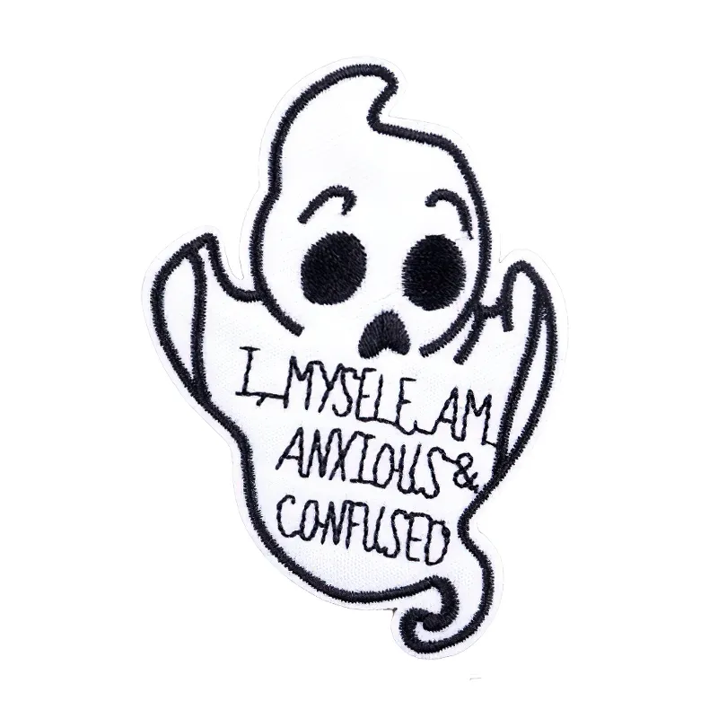 Ghost With An Inscription Style Patches For Clothing / Stylish Thermal Badges