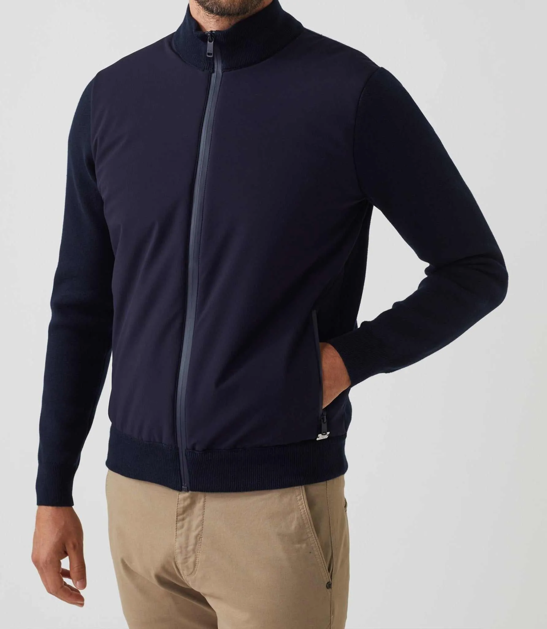 Gilet zippé col teddy marine "SWsherkan"
