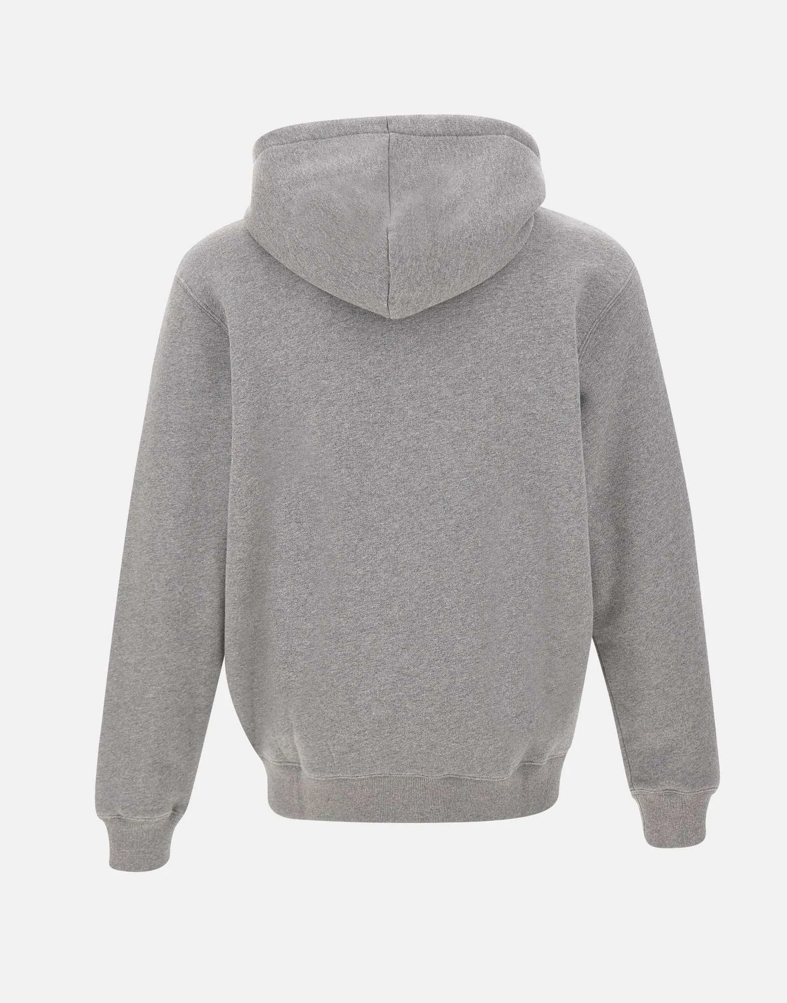 Grey Cotton Hooded Zip Sweatshirt
