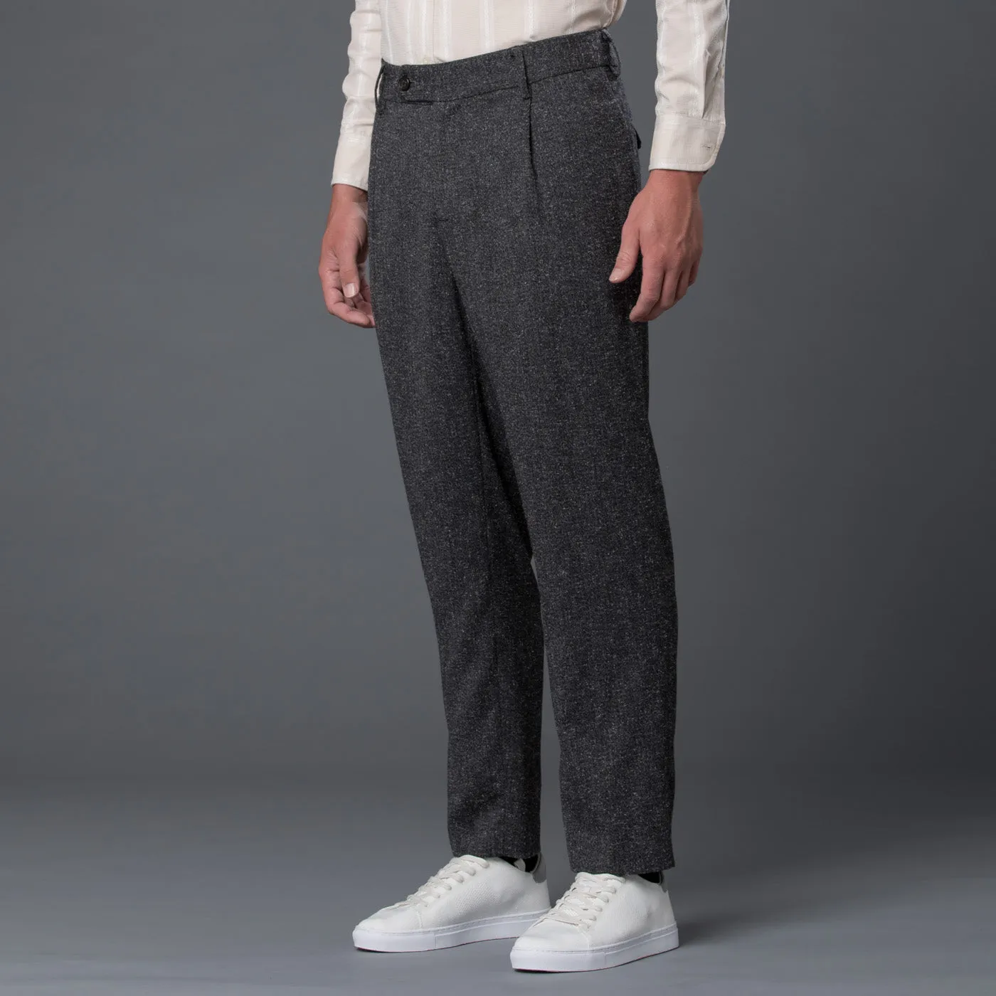 Grey Melange Cooper Wide Leg Trouser