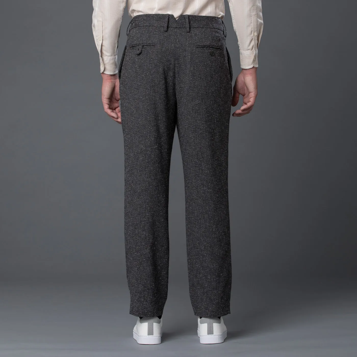 Grey Melange Cooper Wide Leg Trouser