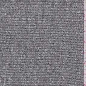 Heather Black Rib Thermal Knit Fabric